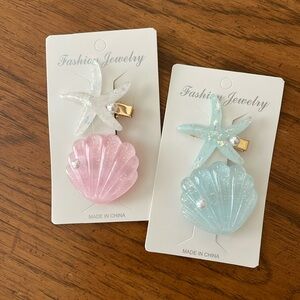 Multi Color Seashell Hair Clips 🐚